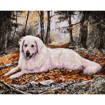 Алмазная картина-раскраска 40х50 Охотничий пёс GZS1059