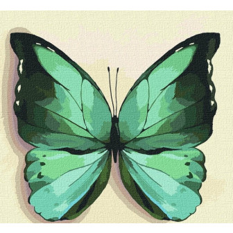 Картина за номерами 25х25 Ідейка Зелений метелик КНО4208