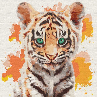 Картина за номерами 30х30 Ідейка Маленький тигр КНО4195