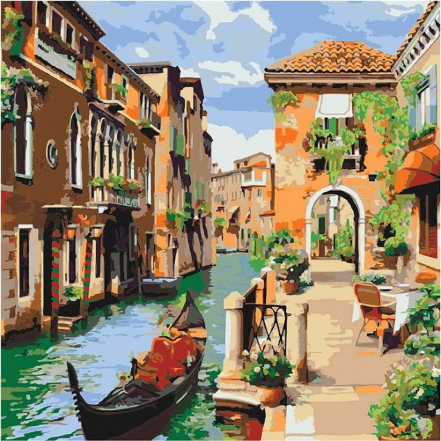 Картина по номерам 40х40 Идейка Міський пейзаж Венеціанський ранок KHO2161