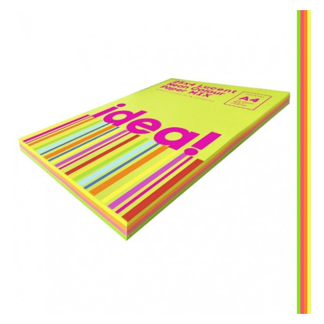 Бумага А4 100 л. 80 г/м цветная idea! 25x4 Lucent Neon Colour mix