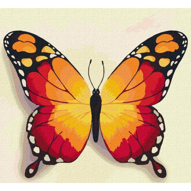 Картина за номерами 25х25 Ідейка Помаранчевий метелик КНО4210