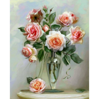 Картина за номерами 40х50 Ідейка Букети Ніжні троянди KHO2034