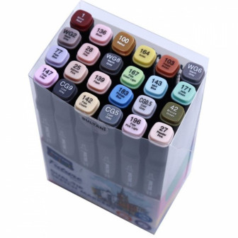 Набор маркеров 24 цв. SULTANI №ST-8019-24 Sketch markers Grey-pastel colors
