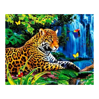 Алмазная картина-раскраска "Леопард на страже"