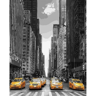 Картина за номерами 40х50 Brushme Таксі Нью-Йорка GX9386