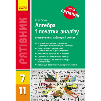 СП. Алгебра і початки аналізу в означеннях, табл.і схемах. 7-11 кл. Рятівник